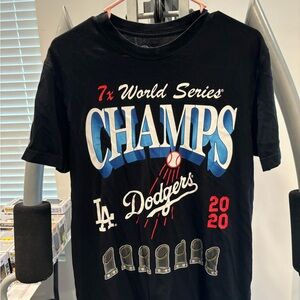 New Era MLB Black Los Angeles Dodgers 7 Time World Champions Men's T-Shirt Small